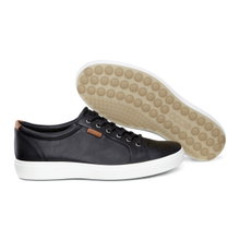 ECCO Sneaker Soft 7 (aus Premium-Leder) schwarz/weiss Herren